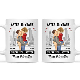 Couple Kissing After Years Hotter Than This Coffee - Gift For Couples - Personalized Mug