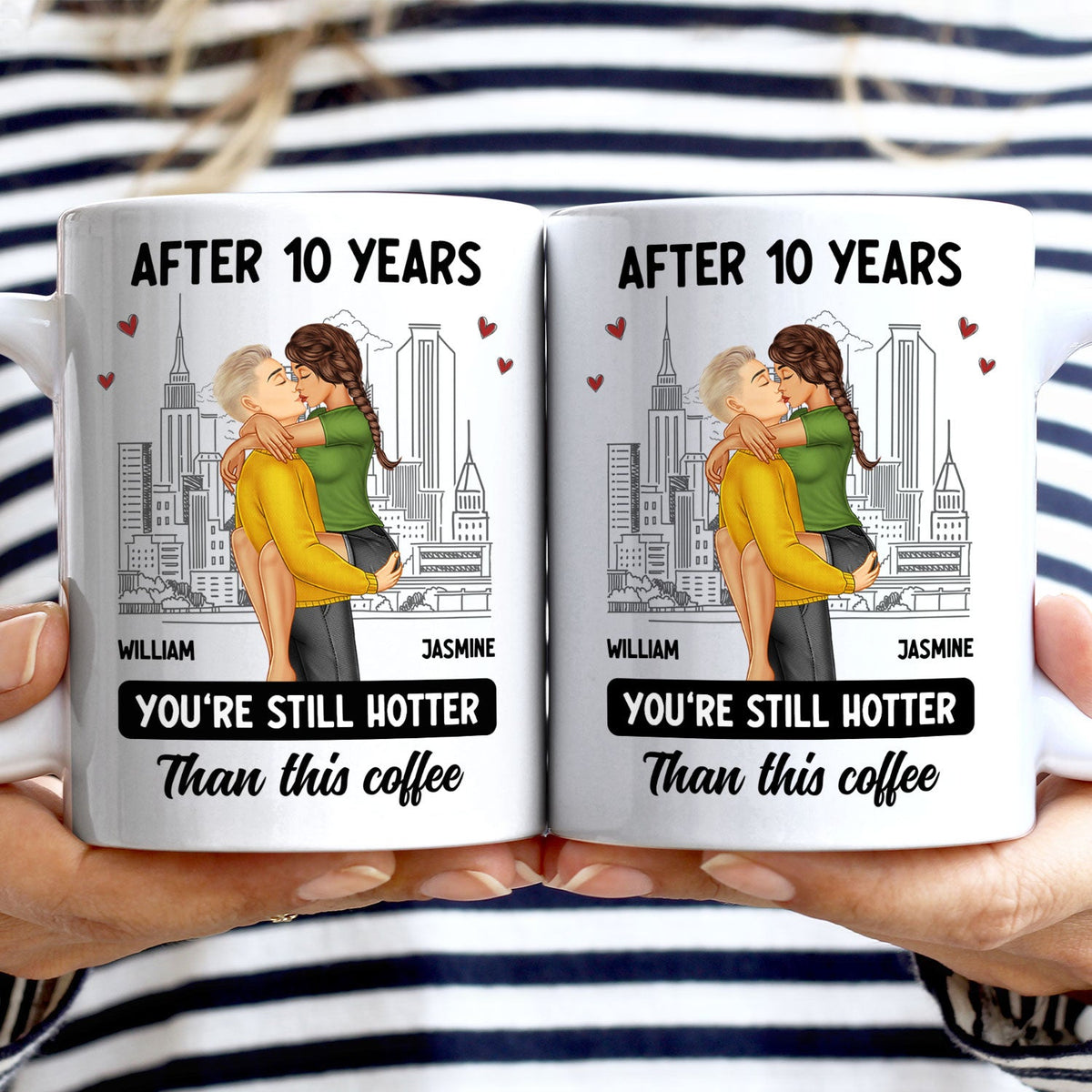 Couple Kissing After Years Hotter Than This Coffee - Gift For Couples - Personalized Mug