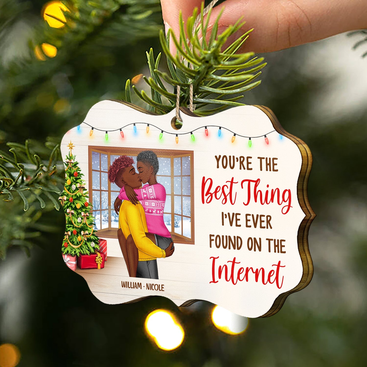 Christmas Couple You Are The Best Things - Gift For Couples - Personalized Medallion Wooden Ornament