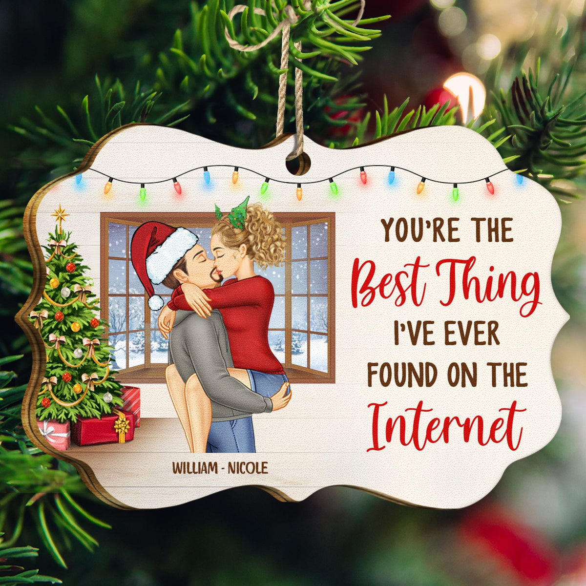 Christmas Couple You Are The Best Things - Gift For Couples - Personalized Medallion Wooden Ornament