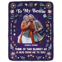 Custom Photo Think Of This Blanket - Gift For Sisters And Best Friends - Personalized Fleece Blanket