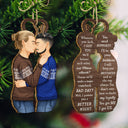 Christmas Couple We're A Team - Gift For Couples - Personalized Wooden Ornament Print 2 Sides