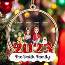 Christmas Family With Pets Custom Name - Gift For Family - Personalized 2-Layered Mix Ornament