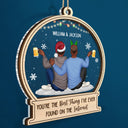 Christmas Couple Backside Couple Best Thing On The Internet - Gift For Couples - Personalized 2-Layered Mix Ornament