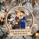 Christmas Side View Couple Best Thing On The Internet - Gift For Couples - Personalized 2-Layered Mix Ornament