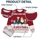 Christmas Flat Art Family Christmas Crew - Gift For Family - Personalized Unisex Ugly Sweater