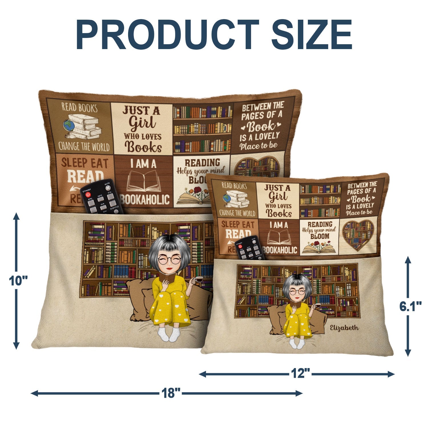 Reading My Reading Pillow - Gift For Book Lovers - Personalized Pocket Pillow