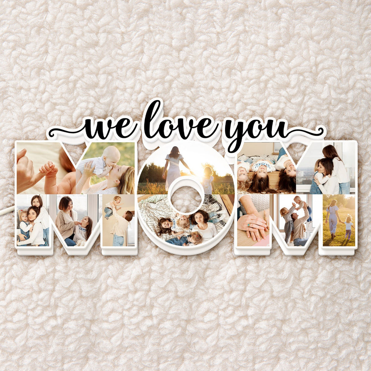 Custom Photo Mom We Love You - Gift For Mother - Personalized Custom Shaped Photo Light Box