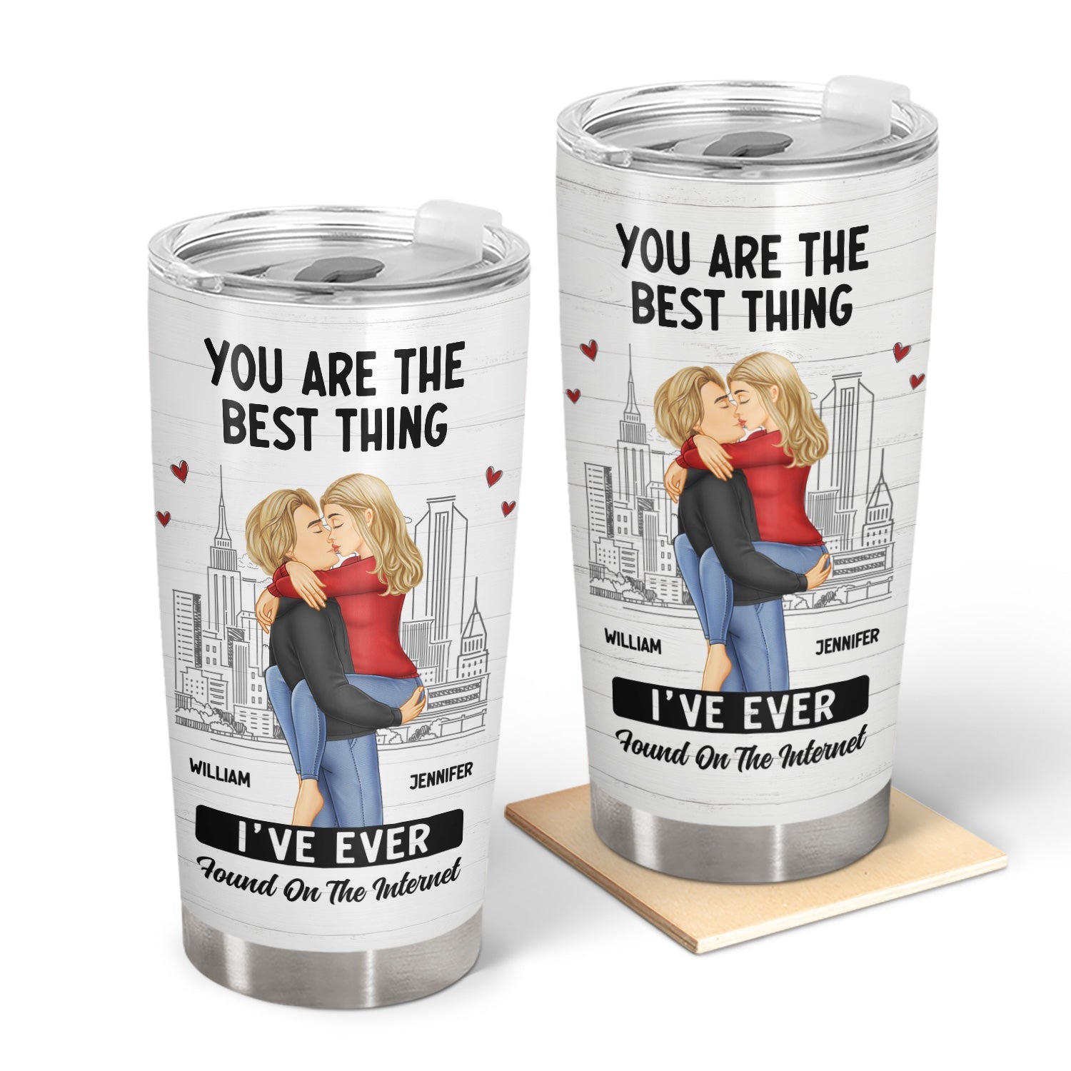 Kissing Couple Best Thing Found On The Internet - Gift For Couples - Personalized Tumbler