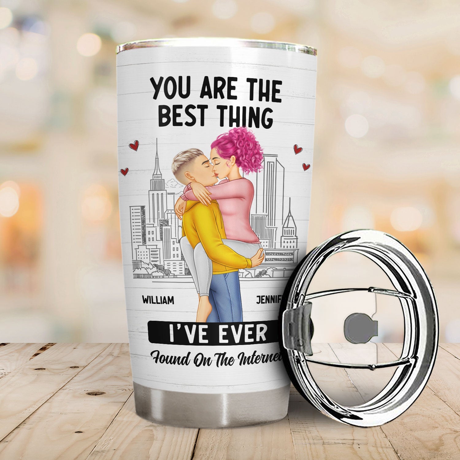 Kissing Couple Best Thing Found On The Internet - Gift For Couples - Personalized Tumbler