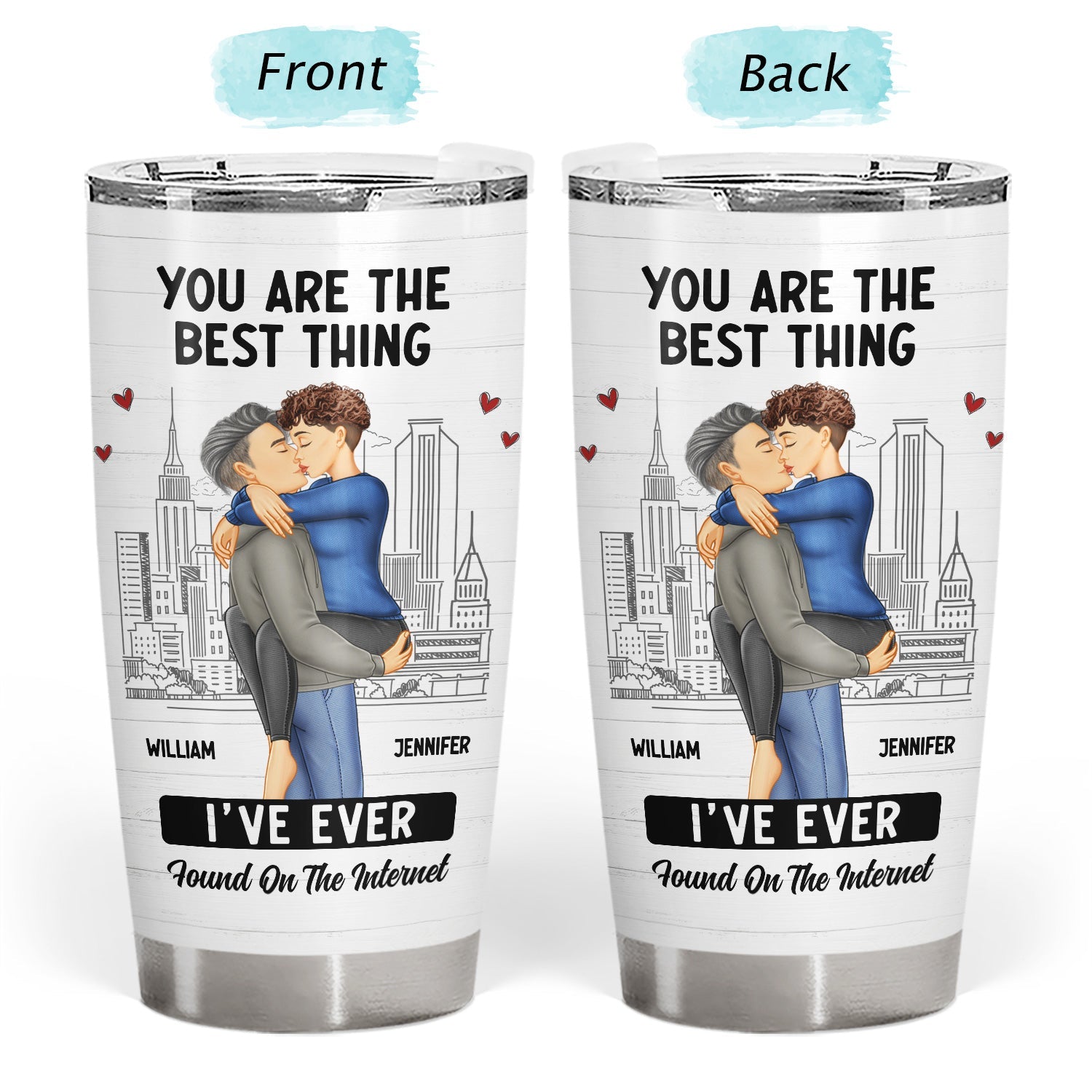 Kissing Couple Best Thing Found On The Internet - Gift For Couples - Personalized Tumbler