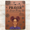 Afro,Gift For Women,Love - Prayer Changes Things Afro - Personalized Leather Journal