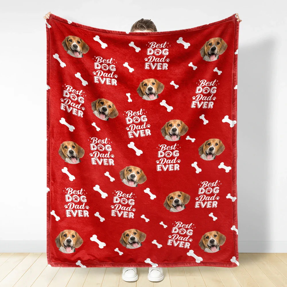 Pet Lovers,Pet Mom,Dog Lovers,Cat Lovers,Pet Dad,Custom Photo,Happy - Custom Photo Best Dog Mom Dog Dad Cat Dad Cat Mom - Personalized Fleece Blanket, Sherpa Blanket