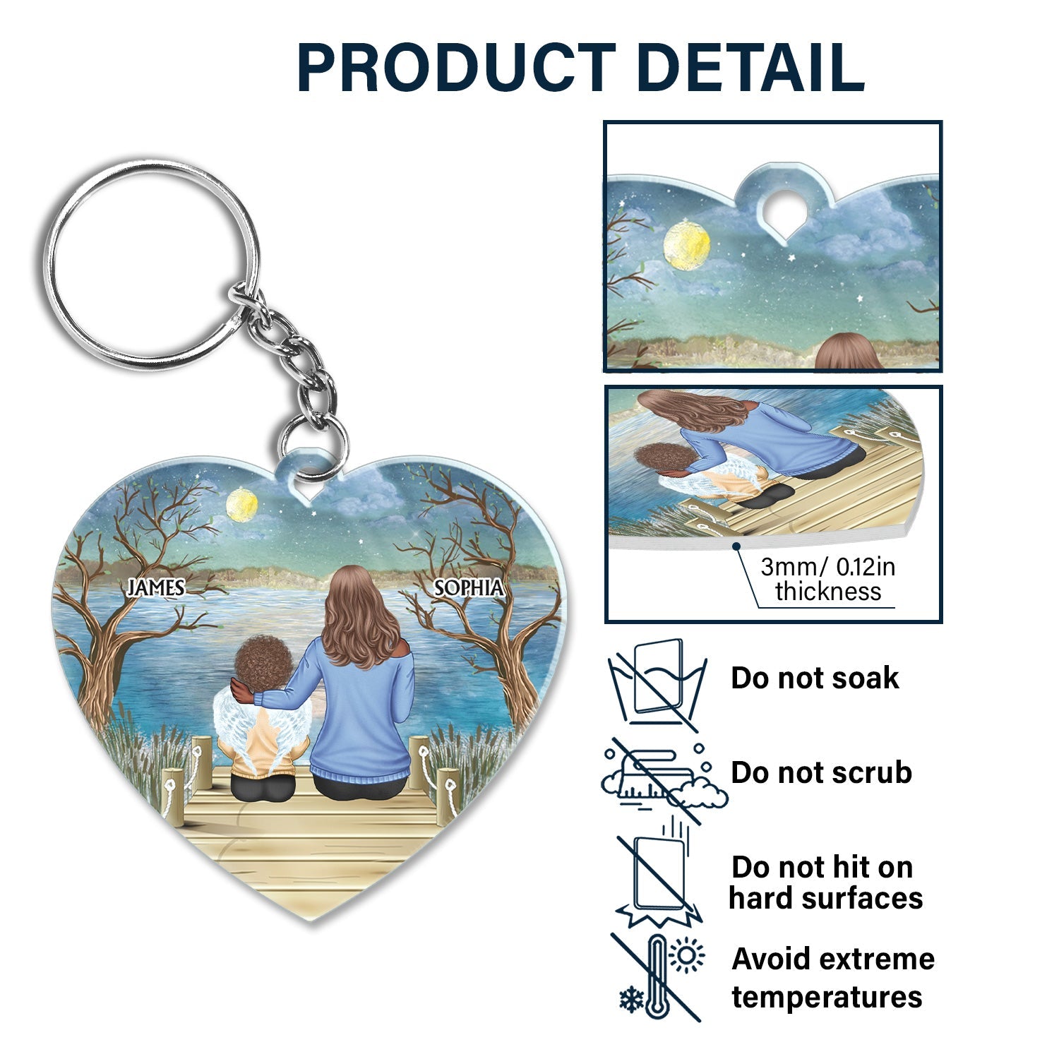 I'll Hold You In My Heart Until I Can Hold You In Heaven - Memorial Gift For Mother, Father, Daughter, Son, Grandpa, Grandma - Personalized Custom Acrylic Keychain