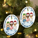 Friendships May Start At The Workplace Christmas Colleagues Chibi - Personalized Circle Ceramic Ornament