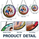 Custom Photo Portrait Couple Family - Personalized Stained Glass Window Hanging Suncatcher