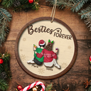 Gift For Bestie, Gift For Sisters - Besties Forever Soul Sisters - Personalized 2-Layered Wooden Ornament