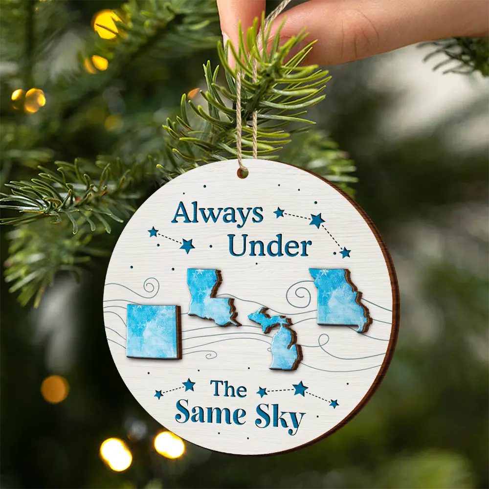 Family, Parents, Gift For Grandparents - Long Distance The Miles Don't Matter Christmas - Personalized 2-Layered Wooden Ornament