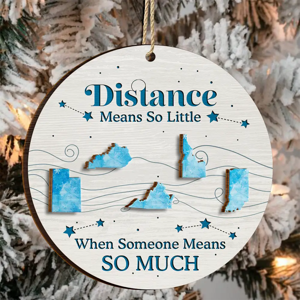 Family, Parents, Gift For Grandparents - Long Distance The Miles Don't Matter Christmas - Personalized 2-Layered Wooden Ornament