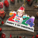 Christmas,New baby,Family,Parents,Gift For Grandparents,Happy - Custom Photo 2024 Sweet Gummy Candy Baby's First Christmas - Personalized Cutout Acrylic Ornament