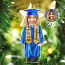 Christmas, Graduation - Custom Photo Graduation Cap Gown Stole - Personalized Custom Shaped Acrylic Ornament