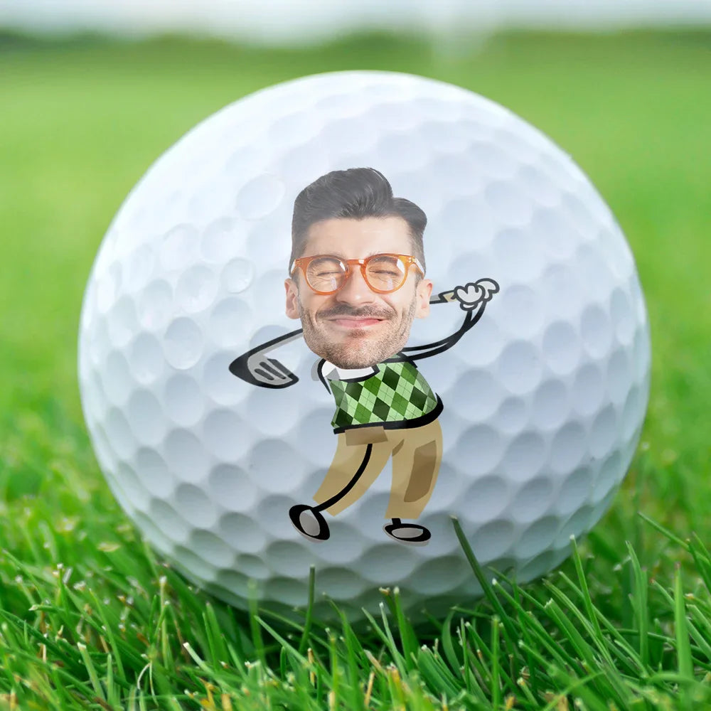 Golf, Sport Dad, Gift For Women, Gift For Father, Gift For Grandpa, Gift For Yourself - Custom Photo If Found Return To This Guy Funny Art - Personalized Golf Ball
