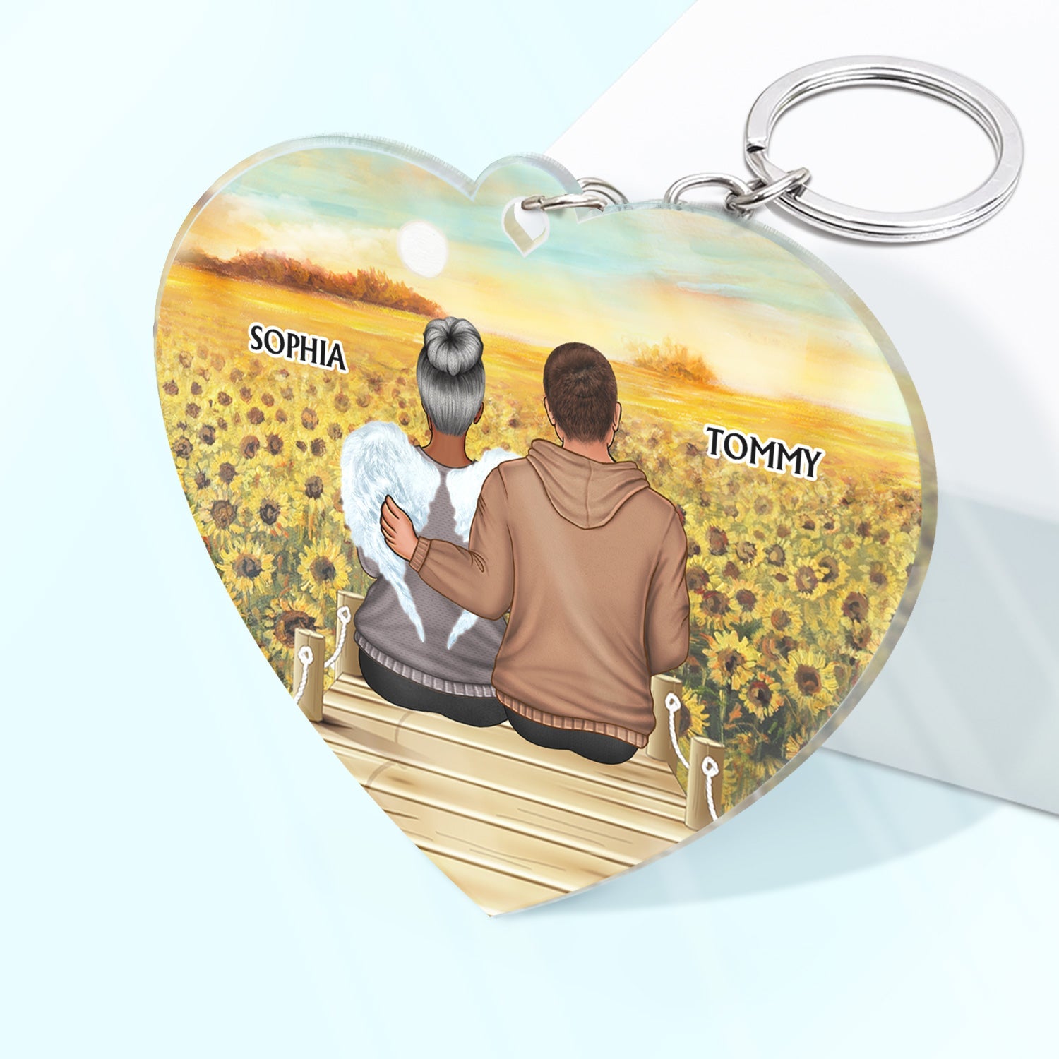 I'll Hold You In My Heart Until I Can Hold You In Heaven - Memorial Gift For Mother, Father, Daughter, Son, Grandpa, Grandma - Personalized Custom Acrylic Keychain