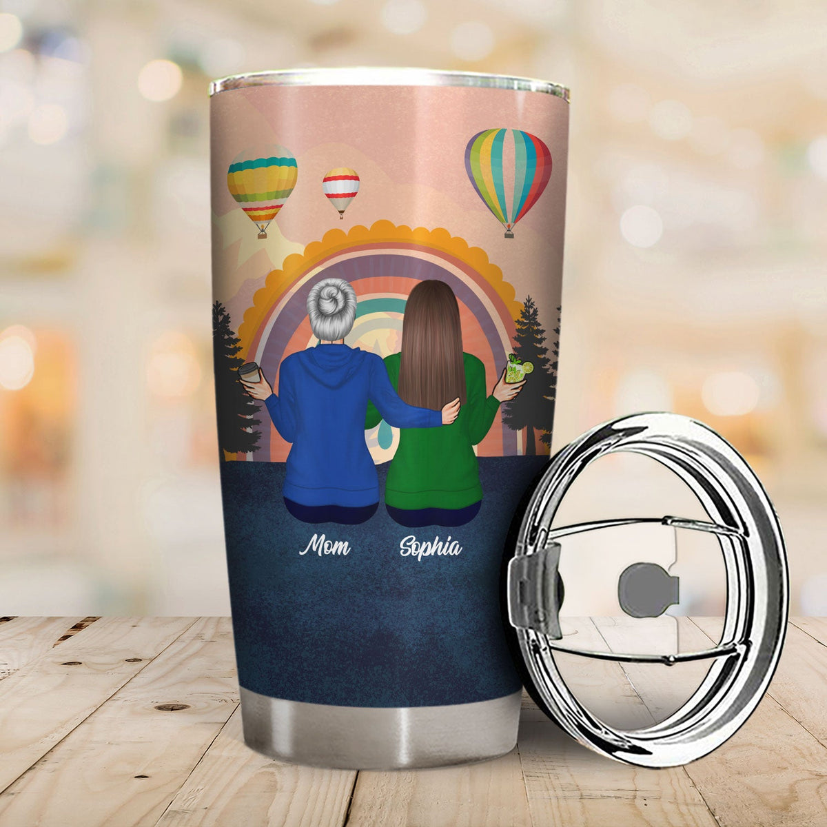 Mother And Daughter Linked Together - Personalized Custom Tumbler