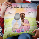 Mother & Daughter Forever Linked Together Watercolor Style - Gift For Mom, Daughter & Grandma - Personalized Custom Pillow