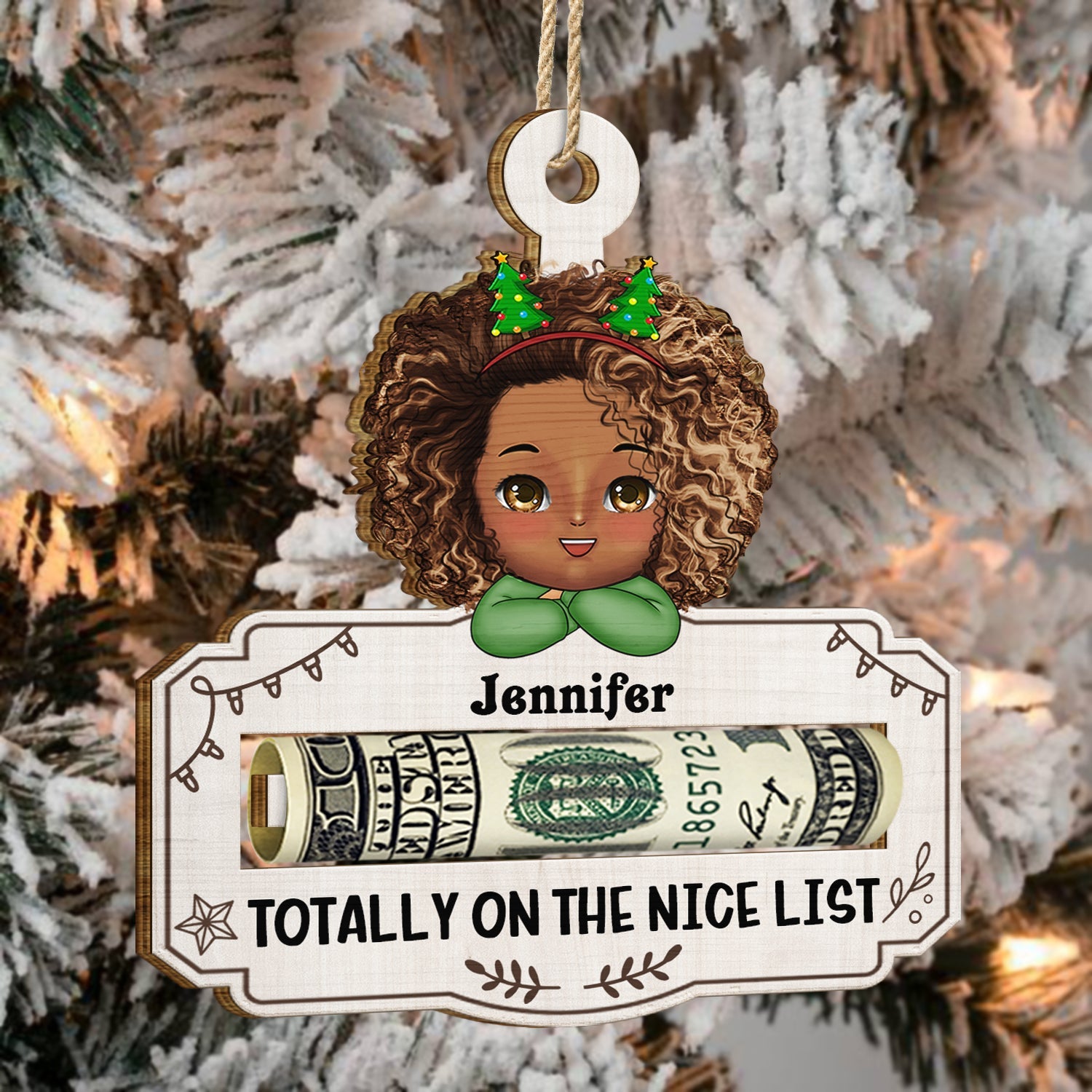 Good Mix Of Both - Christmas Gift For Kids - Personalized Wooden Cutout Ornament, Money Holder Ornament