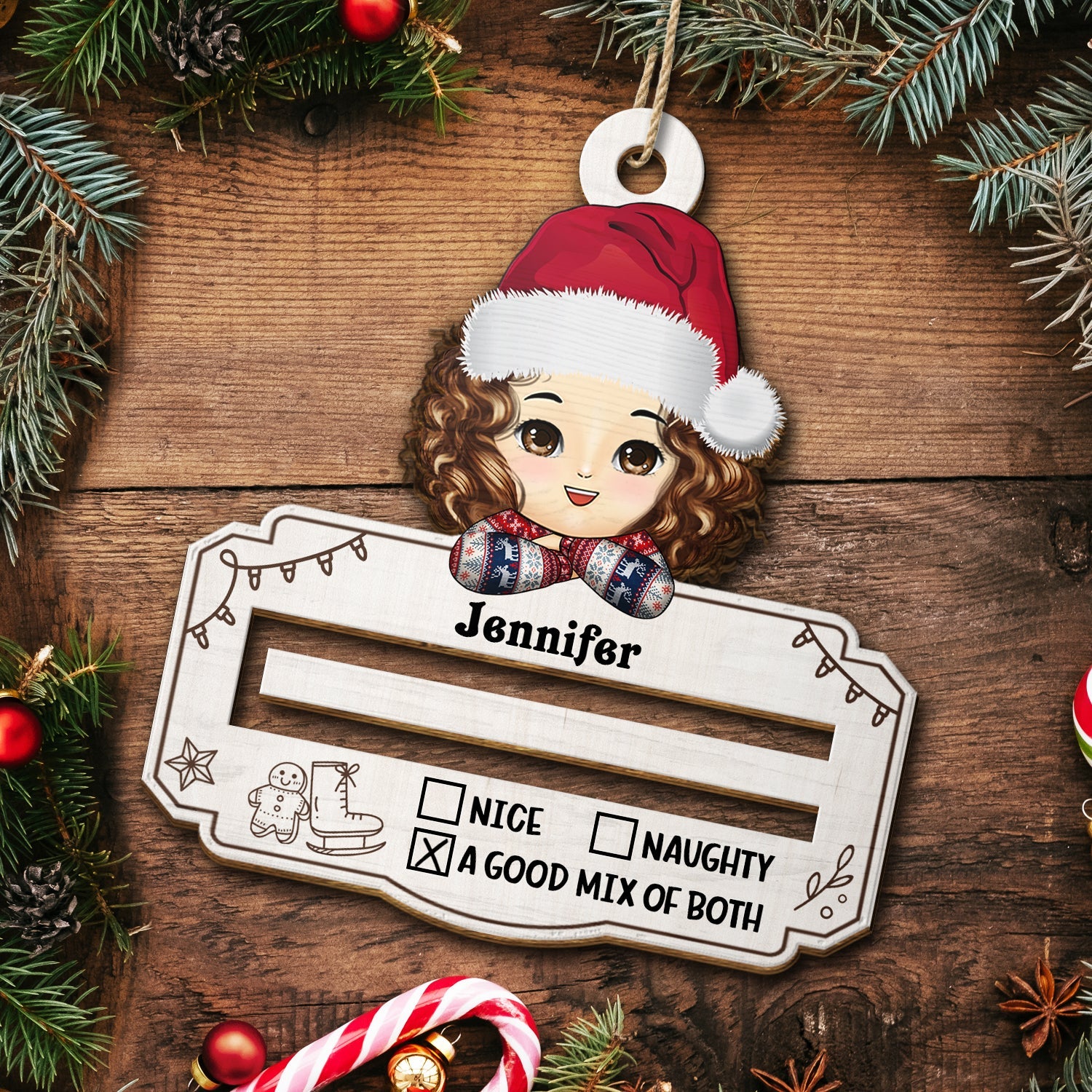 Good Mix Of Both - Christmas Gift For Kids - Personalized Wooden Cutout Ornament, Money Holder Ornament