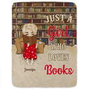 Reading Chibi Just A Girl Who Loves Books - Personalized Custom Fleece Blanket