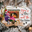 You And Me And The Dogs - Christmas Gift For Dog Cat Lovers - Personalized Custom Wooden Ornament