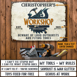 Carpenter Workshop Custom Classic Metal Signs