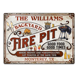 Personalized Fire Pit Get Toasted Custom Classic Metal Signs