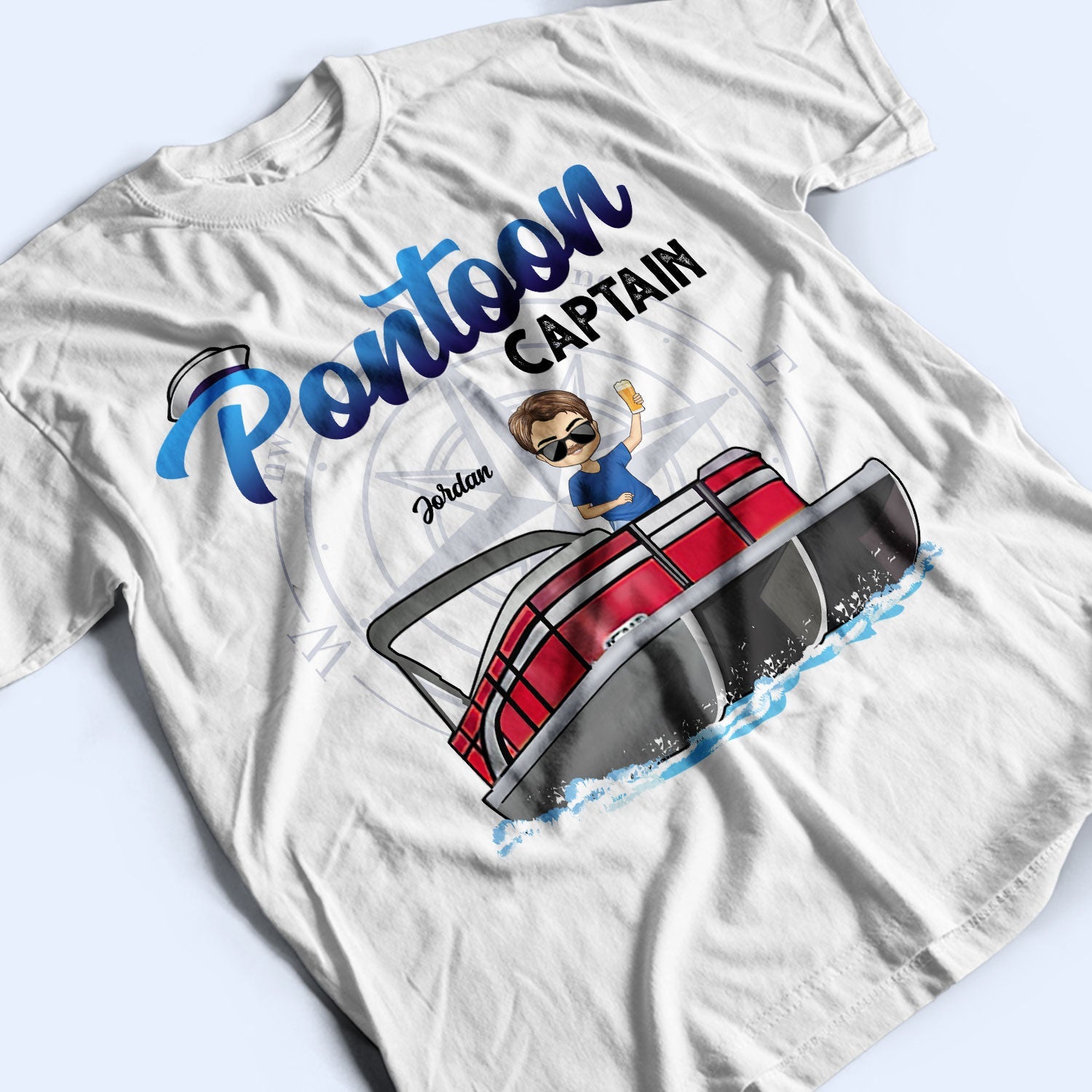 Boating Pontoon Captain - Birthday, Traveling, Cruising Gift For Pontooning Lovers, Beach Lovers, Travelers - Personalized Custom T Shirt