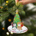 On The Naughty List & We Regret Nothing Funny Cartoon Cats - Christmas Gift For Cat Lovers - Personalized Custom Shaped Wooden Ornament