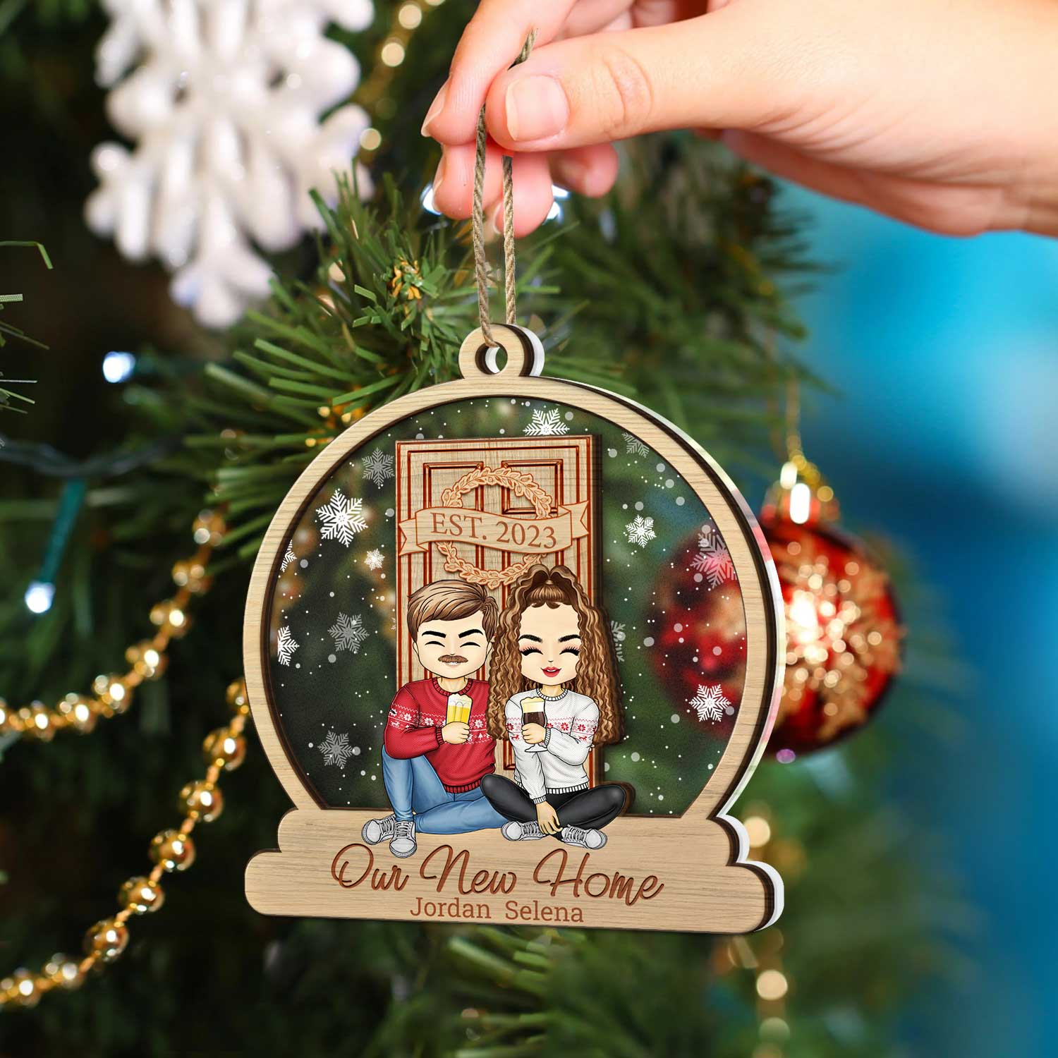 Our New Home - Christmas Gift For Couples - Personalized 2-Layered Mix Ornament