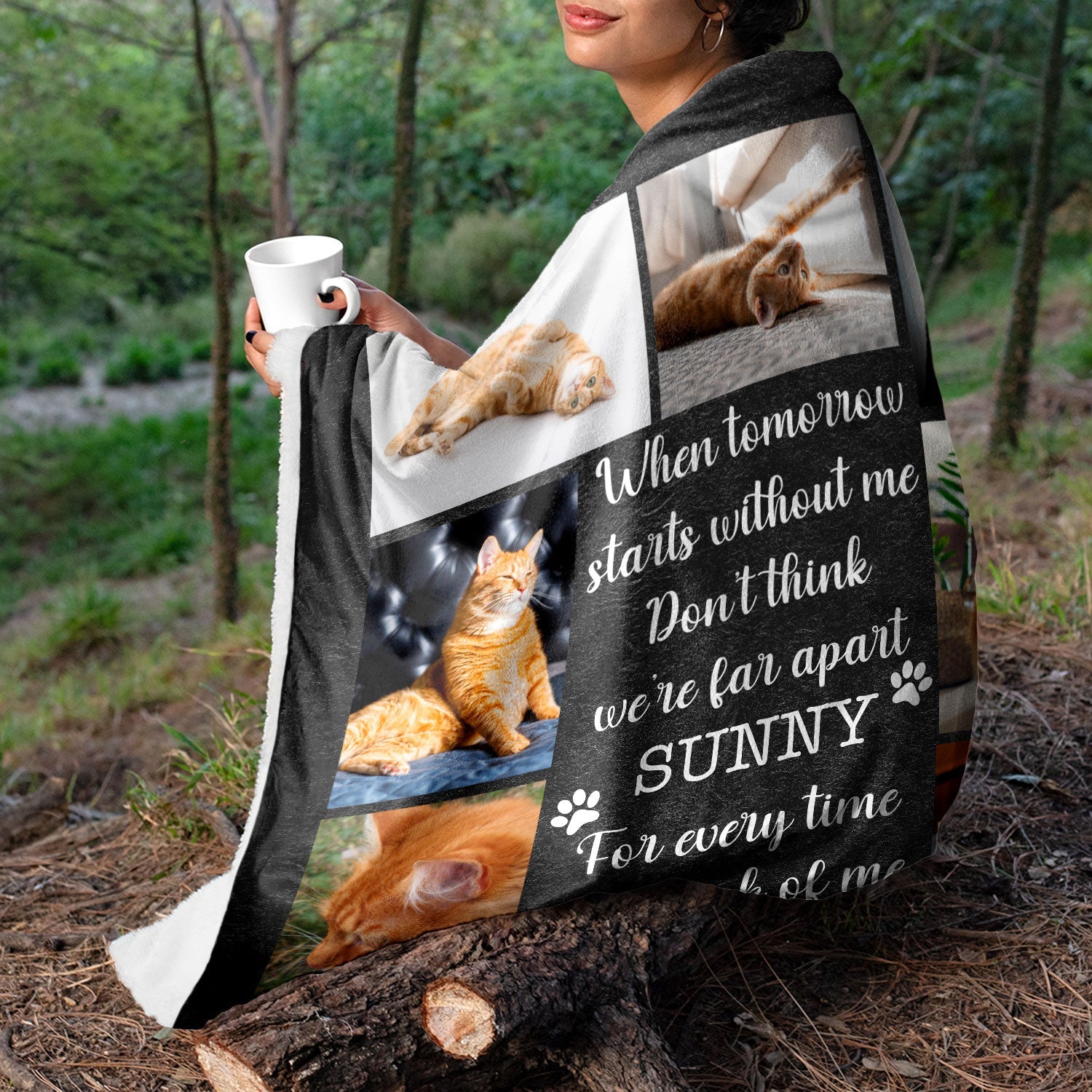 Custom Photo When Tomorrow Starts Without Me - Pet Memorial Gift - Personalized Fleece Blanket