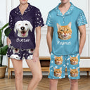 Custom Photo Pet Faces - Gift For Dog Lovers, Cat Lovers - Personalized Short Pajamas Set