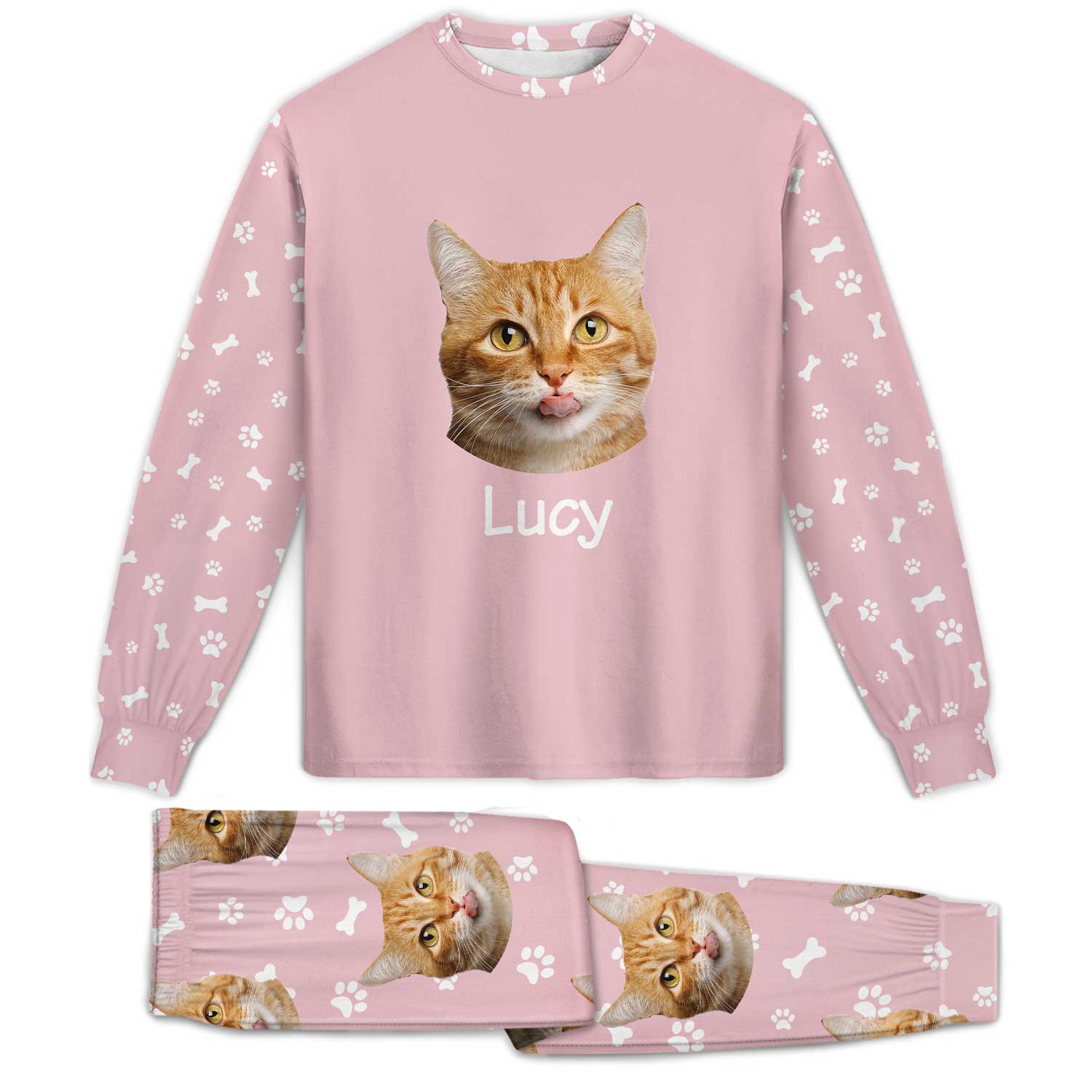 Custom Photo Pet Faces - Gift For Dog Lovers, Cat Lovers - Personalized Unisex Pajamas Set