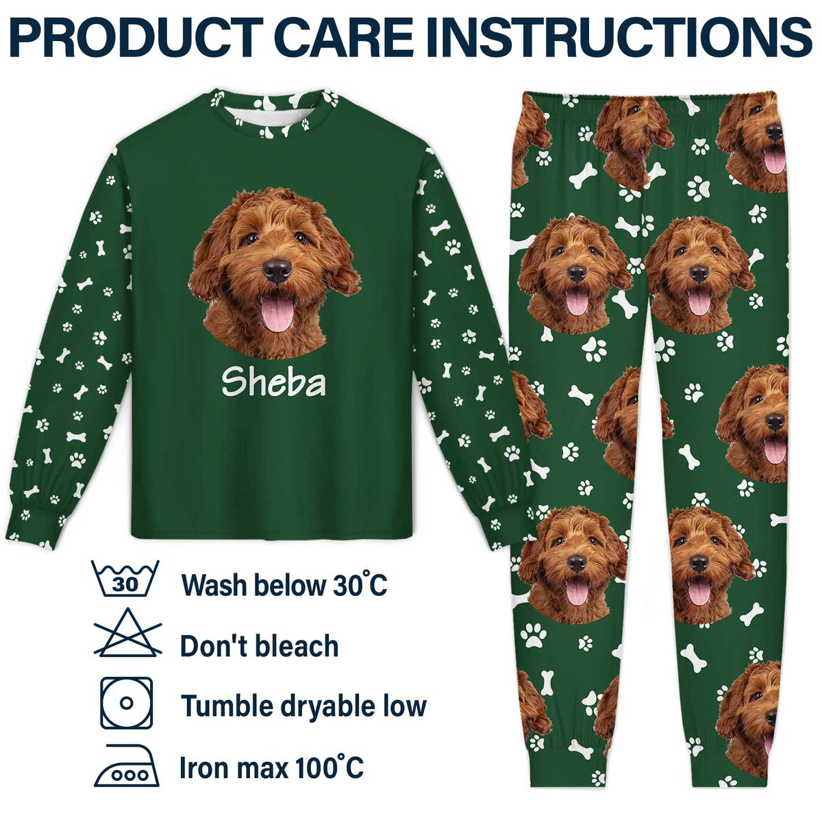 Custom Photo Pet Faces - Gift For Dog Lovers, Cat Lovers - Personalized Unisex Pajamas Set