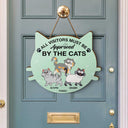 All Visitors Must Be Approved By The Cats - Gift For Cat Lovers - Personalized Custom Shaped Wood Sign