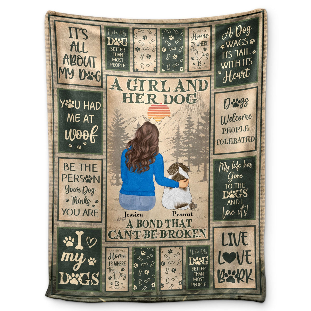 A Bond That Can't Be Broken I Like My Dog - Gift For Dog Lovers - Personalized Fleece Blanket, Sherpa Blanket