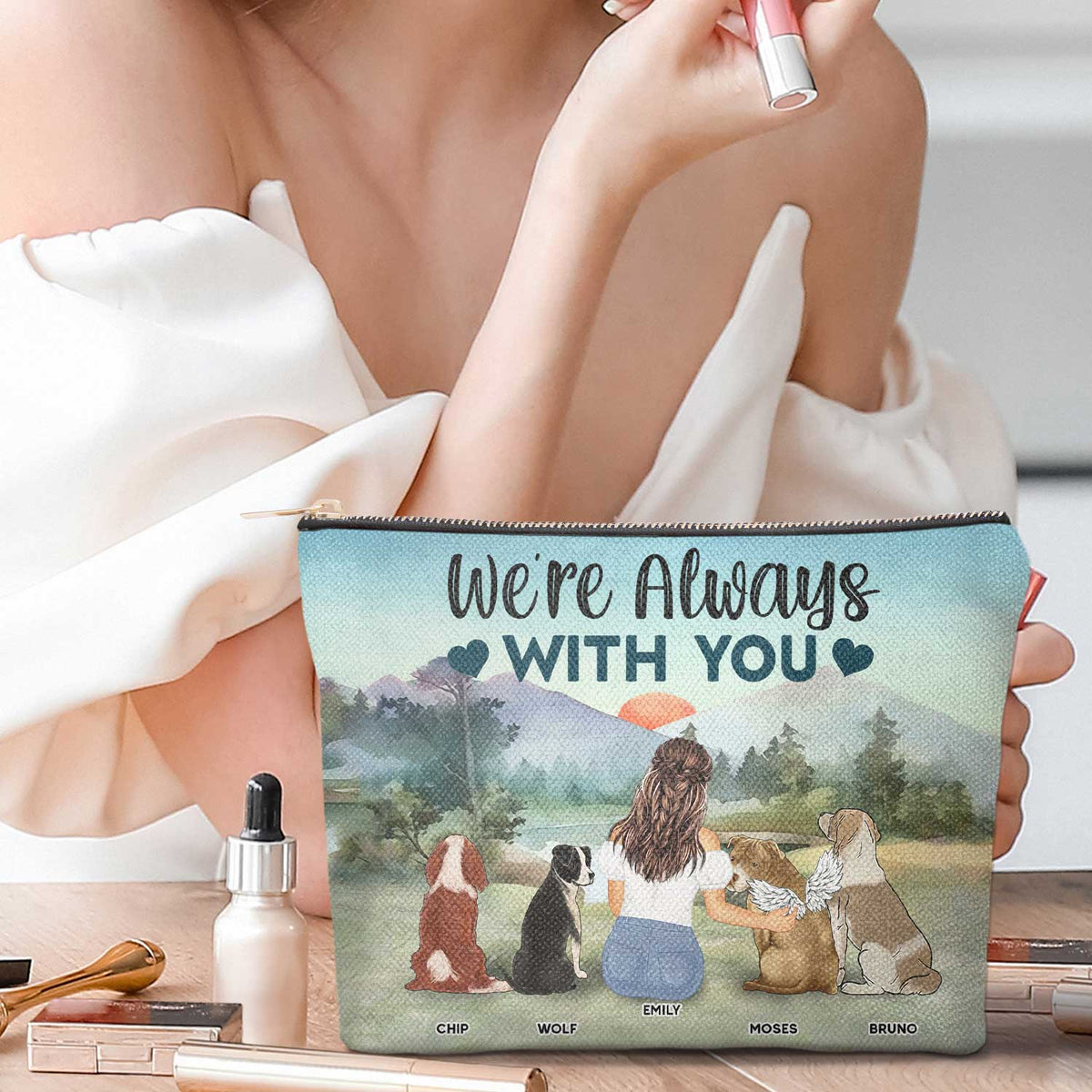 A Bond That Can't Be Broken - Gift For Dog Lovers, Dog Mom - Personalized Cosmetic Bag