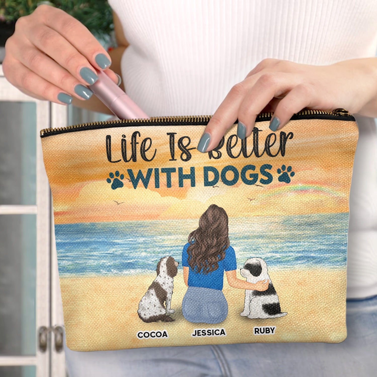 A Bond That Can't Be Broken - Gift For Dog Lovers, Dog Mom - Personalized Cosmetic Bag