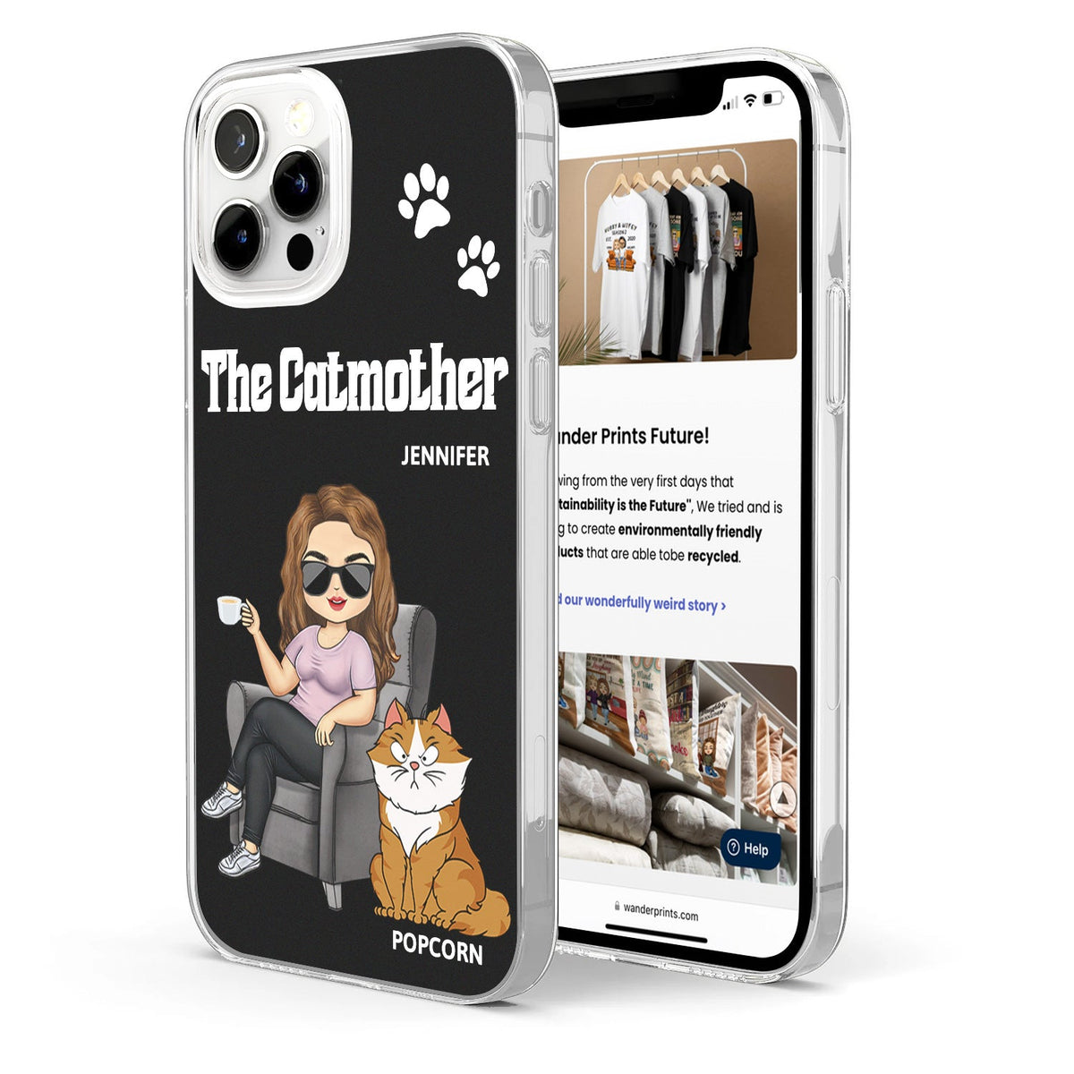 The Cat Mother - Gift For Cat Moms, Cat Lovers, Women - Personalized Clear Phone Case