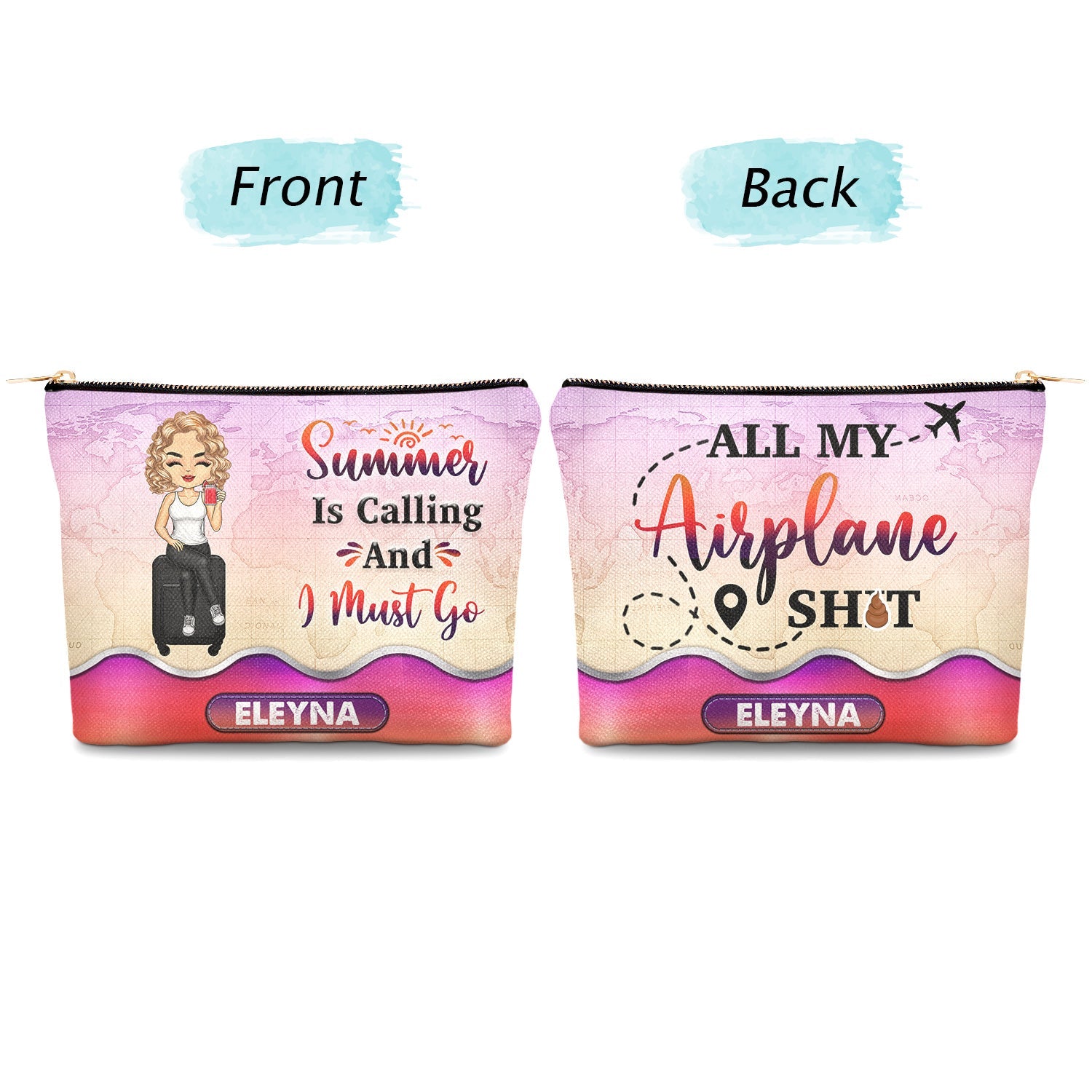 Just A Girl Who Loves Traveling - Gift For Her, Travel Lovers, Vacation Lovers - Personalized Cosmetic Bag