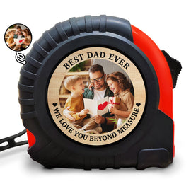 Custom Photo Best Dad Grandpa Ever - Personalized Tape Measure