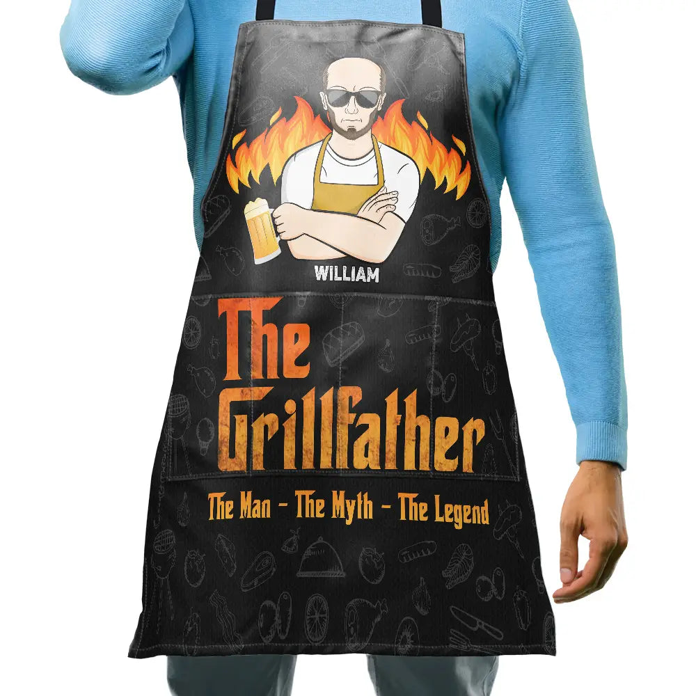 The Grillfather The Man The Myth The Legend - Personalized Apron